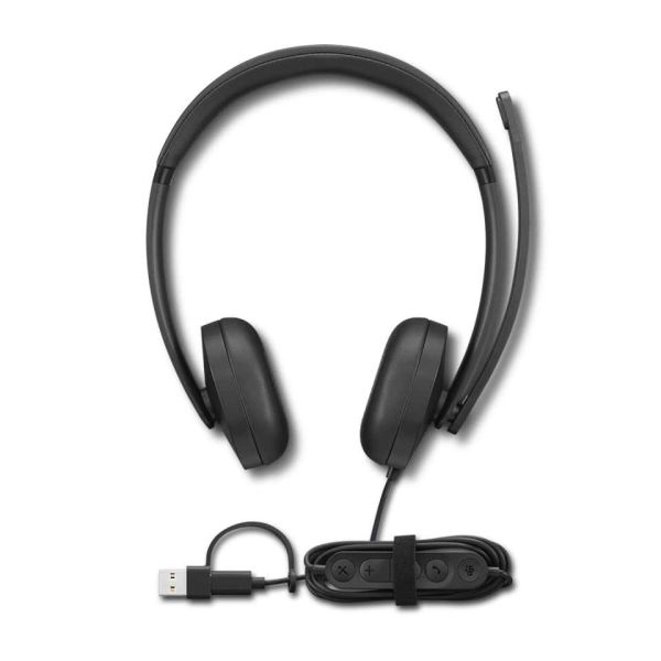 Lenovo VoIP Headset 5000 Bedraad Hoofdband Kantoor/callcenter USB Type-C Zwart (4XD1R88995)