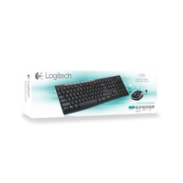 Logitech Wireless Combo MK270 toetsenbord Inclusief muis USB QWERTY Engels Zwart (920-004523)