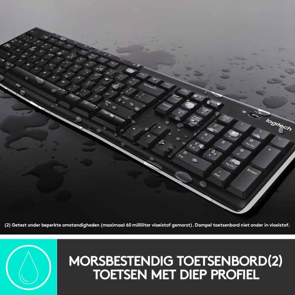 Logitech Wireless Combo MK270 toetsenbord Inclusief muis USB QWERTY Engels Zwart (920-004523)