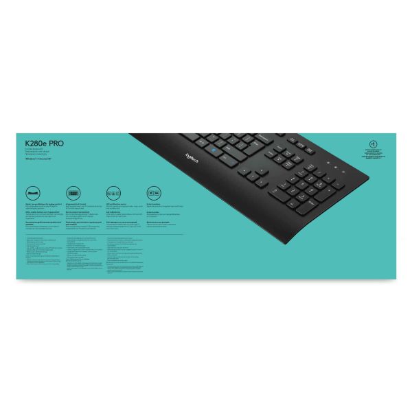 Logitech K280E Pro f/ Business toetsenbord USB QWERTY US International Zwart (920-005217)