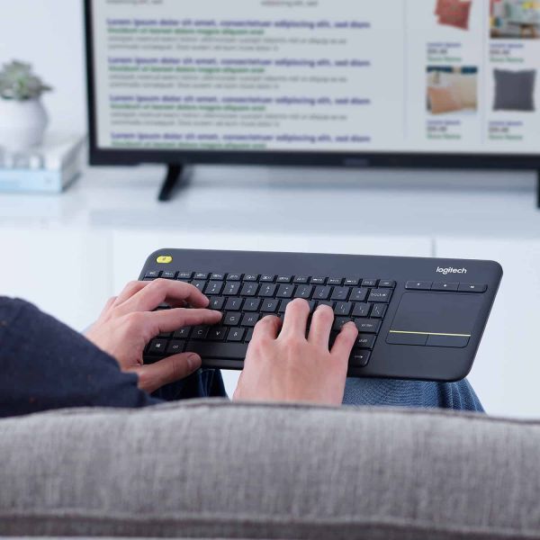 Logitech Wireless Touch Keyboard K400 Plus HTPC-toetsenbord voor tv's met pc-aansluiting (920-007131)