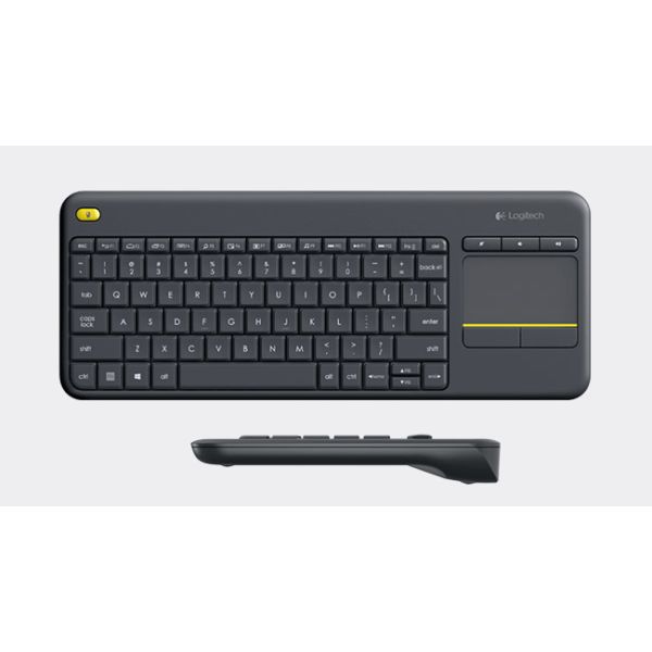 Logitech K400 Plus Tv toetsenbord RF Draadloos QWERTY Scandinavisch Zwart (920-007141)