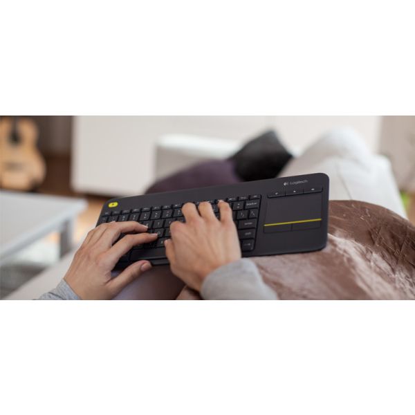 Logitech K400 Plus Tv toetsenbord RF Draadloos QWERTY Engels Zwart (920-007143)