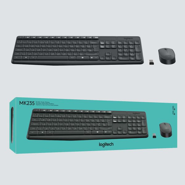 Logitech MK235 Wireless Keyboard and Mouse Combo Normaal formaat. Duurzaam. Eenvoudig. (920-007911)