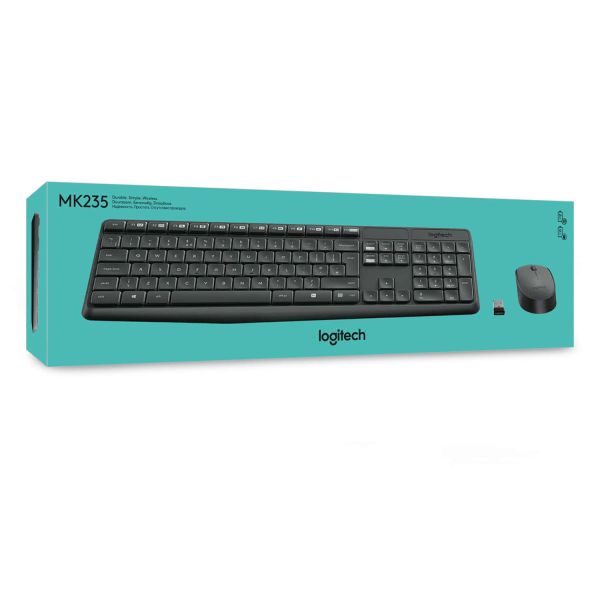 Logitech MK235 Wireless Keyboard and Mouse Combo Normaal formaat. Duurzaam. Eenvoudig. (920-007911)