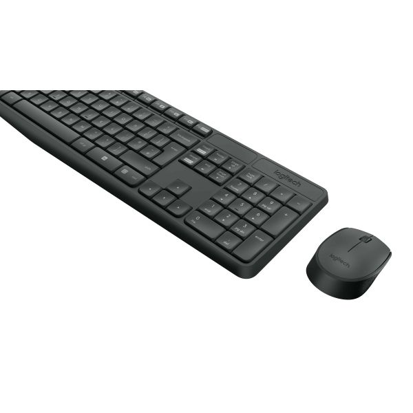Logitech MK235 toetsenbord Inclusief muis USB QWERTY Scandinavisch Grijs (920-007921)