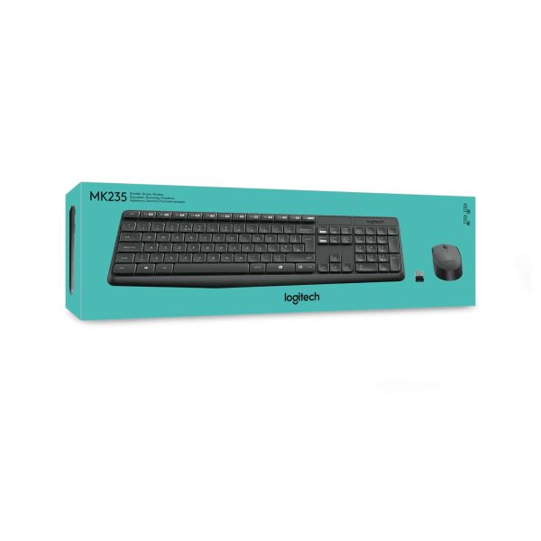 Logitech MK235 toetsenbord Inclusief muis USB QWERTY US International Grijs (920-007931)