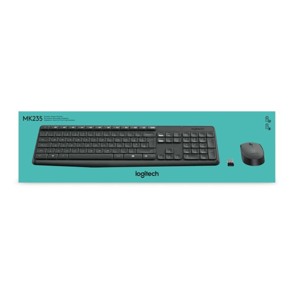 Logitech MK235 toetsenbord Inclusief muis USB QWERTY US International Grijs (920-007931)