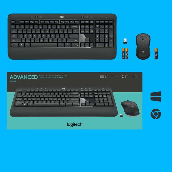 Logitech Advanced MK540 toetsenbord Inclusief muis USB QWERTY US International Zwart, Wit (920-008685)