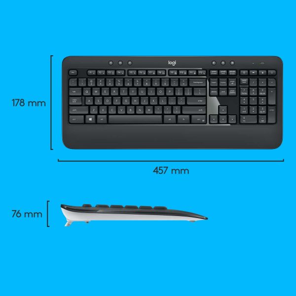 Logitech Advanced MK540 toetsenbord Inclusief muis USB QWERTY US International Zwart, Wit (920-008685)