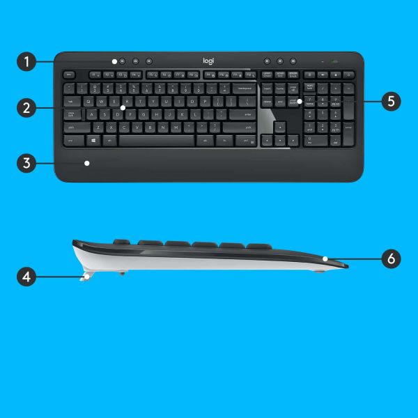 Logitech Advanced MK540 toetsenbord Inclusief muis USB QWERTY US International Zwart, Wit (920-008685)