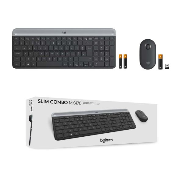 Logitech MK470 toetsenbord Inclusief muis Universeel RF Draadloos QWERTY US International Grafiet (920-009204)