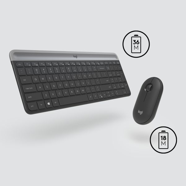 Logitech MK470 toetsenbord Inclusief muis Universeel RF Draadloos QWERTY US International Grafiet (920-009204)
