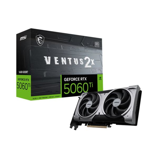MSI VENTUS GeForce RTX 5060 TI 16G 2X OC PLUS NVIDIA 16 GB GDDR7 (GEFORCE RTX 5060 TI 16G VENTUS 2X OC PLU)