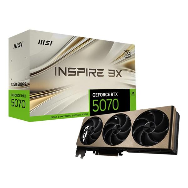 MSI GeForce RTX 5070 12G INSPIRE 3X OC NVIDIA 12 GB GDDR7 (GEFORCE RTX 5070 12G INSPIRE 3X OC)