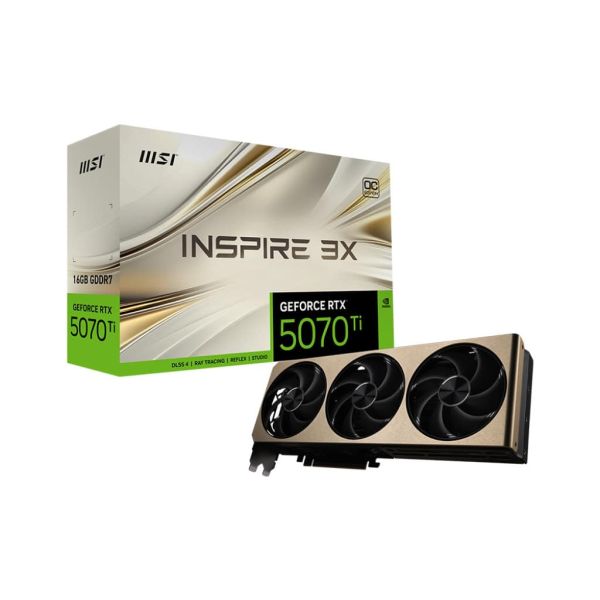 MSI GEFORCE RTX 5070 TI 16G INSPIRE 3X OC videokaart NVIDIA 16 GB GDDR7 (GEFORCE RTX 5070 TI 16G INSPIRE 3X OC)