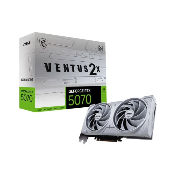 MSI GeForce RTX5070 VENTUS 2X OC White NVIDIA GeForce RTX 5070 12 GB GDDR7 (RTX 5070 12G VENTUS 2X OC WHITE)