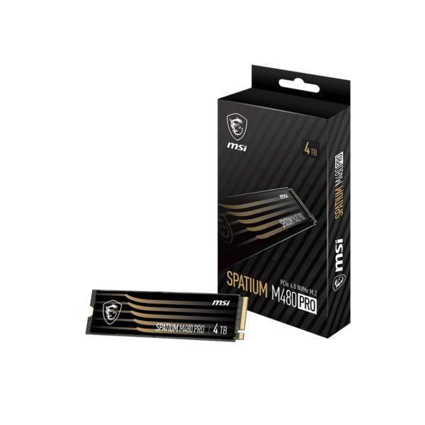 MSI SPATIUM M480 PRO PCIE 4.0 NVME M.2 4TB internal solid state drive PCI Express 4.0 3D NAND (S78-440R050-P83)
