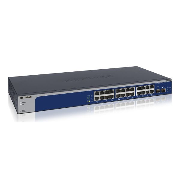 NETGEAR XS724EM Managed L2 10G Ethernet (100/1000/10000) 1U Blauw, Grijs (XS724EM-200EUS)