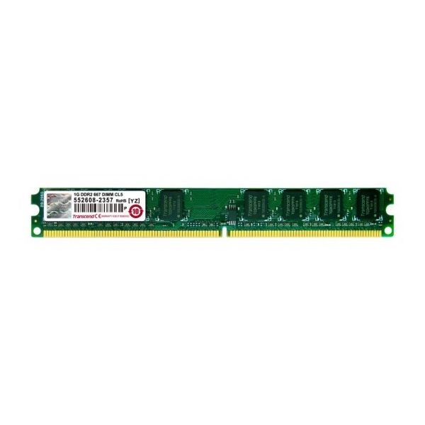 Transcend 1GB SDRAM DDR2-667 CL5 2Rank Geheugenmodule (TS128MLQ64V6J)