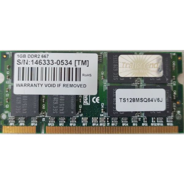TRANSCEND 1GB DDR2 667 CL5 soDIMM (TS128MSQ64V6J)