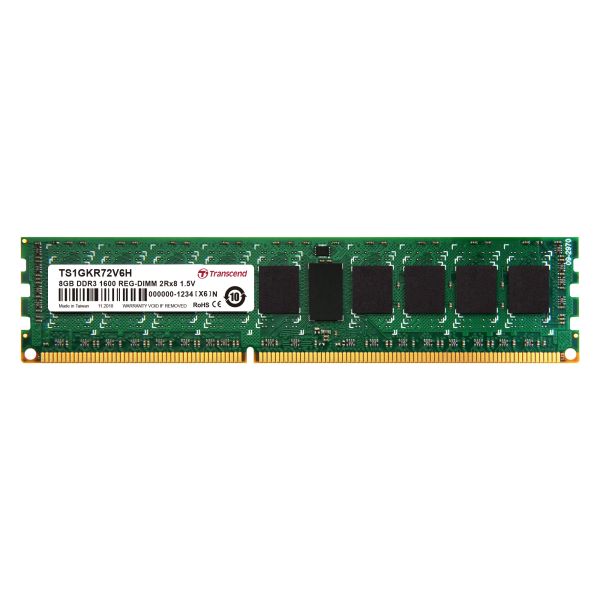 TRANSCEND 8GB DDR3 1600 REG-DIMM 2Rx8 (TS1GKR72V6H)