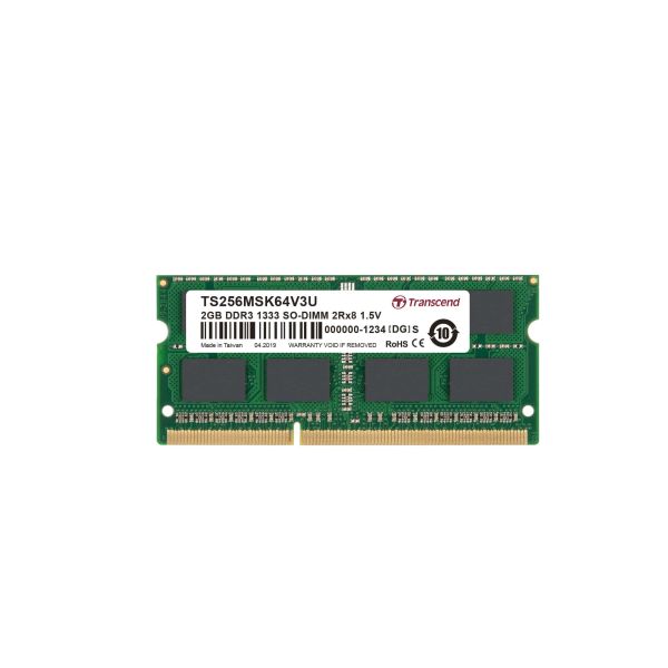 TRANSCEND SODIMM DDR3 1333Mhz 2GB Non-EC (TS256MSK64V3U)