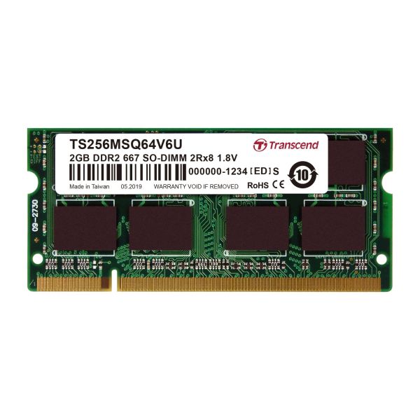 TRANSCEND 2GB DDR2 PC2-5300 200P soDIMM (TS256MSQ64V6U)