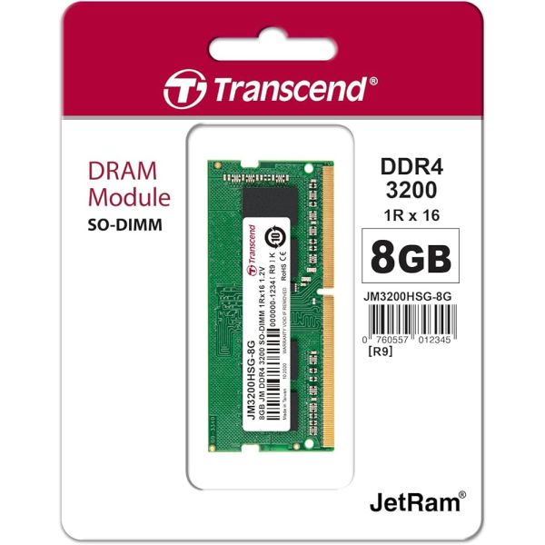 Transcend JetRam 8GB DDR4 3200 SO-DIMM (TS3200HSG-8G)