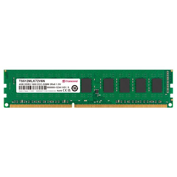 Transcend 4GB DDR3 1600 ECC DIMM 2Rx8 (TS512MLK72V6N)