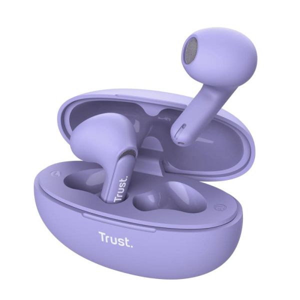 Trust Yavi Headset True Wireless Stereo (TWS) In-ear Oproepen/muziek USB Type-C Bluetooth Paars (25299)