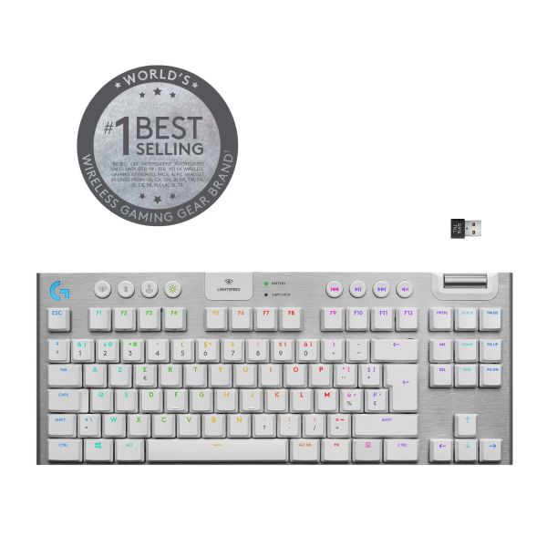 Logitech G G915 TKL toetsenbord RF-draadloos + Bluetooth QWERTY Engels Wit (920-009664)