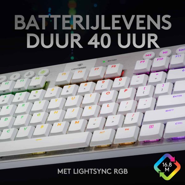 Logitech G G915 TKL toetsenbord RF-draadloos + Bluetooth QWERTY Engels Wit (920-009664)