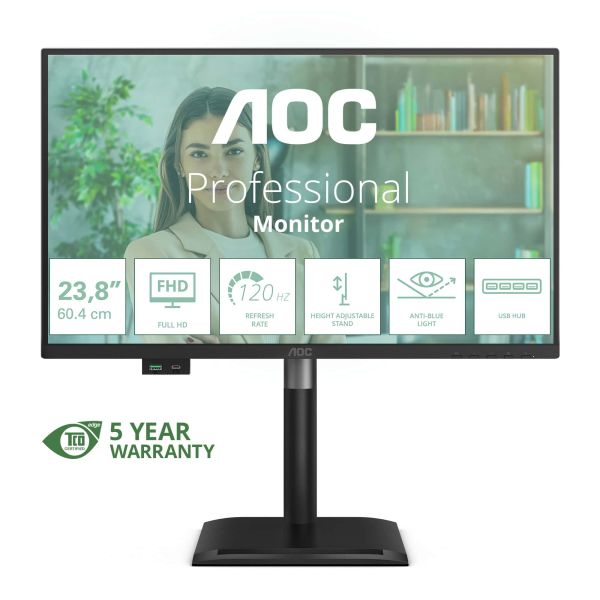 AOC 24P4U computer monitor 60,5 cm (23.8") 1920 x 1080 Pixels Full HD Zwart (24P4U)