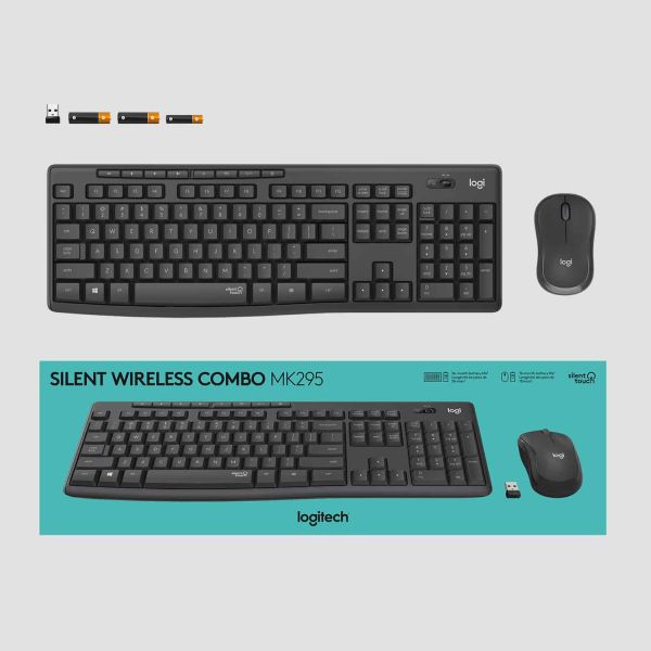 Logitech MK295 Silent Wireless Combo toetsenbord Inclusief muis USB QWERTY US International Grafiet (920-009800)
