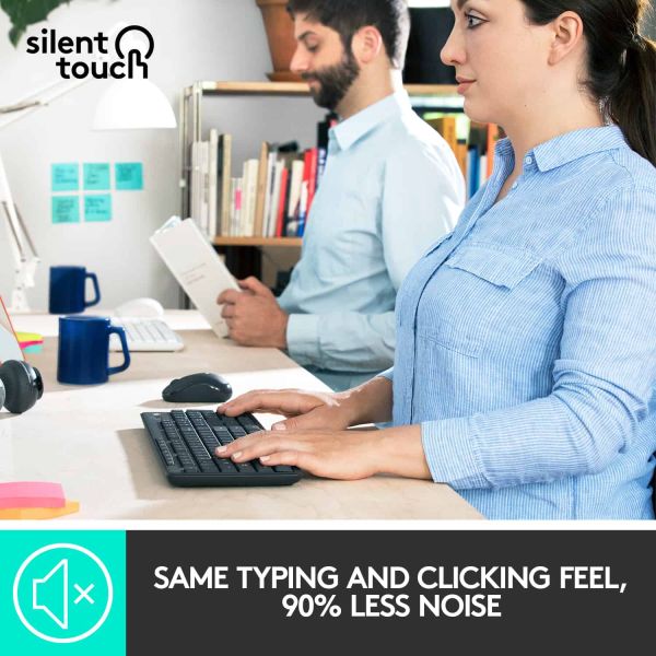 Logitech MK295 Silent Wireless Combo toetsenbord Inclusief muis USB QWERTY US International Grafiet (920-009800)