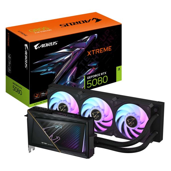 GIGABYTE AORUS GeForce RTX 5080 XTREME WATERFORCE 16G NVIDIA 16 GB GDDR7 (GV-N5080AORUSX W)