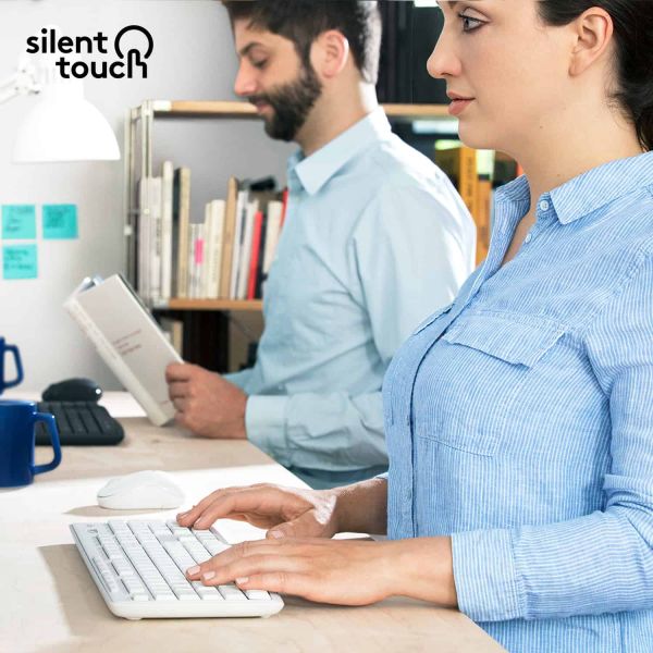 Logitech MK295 Silent Wireless Combo toetsenbord Inclusief muis RF Draadloos QWERTY Engels Wit (920-009824)