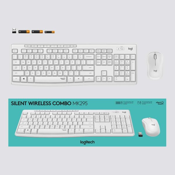 Logitech MK295 Silent Wireless Combo toetsenbord Inclusief muis RF Draadloos QWERTY Engels Wit (920-009824)