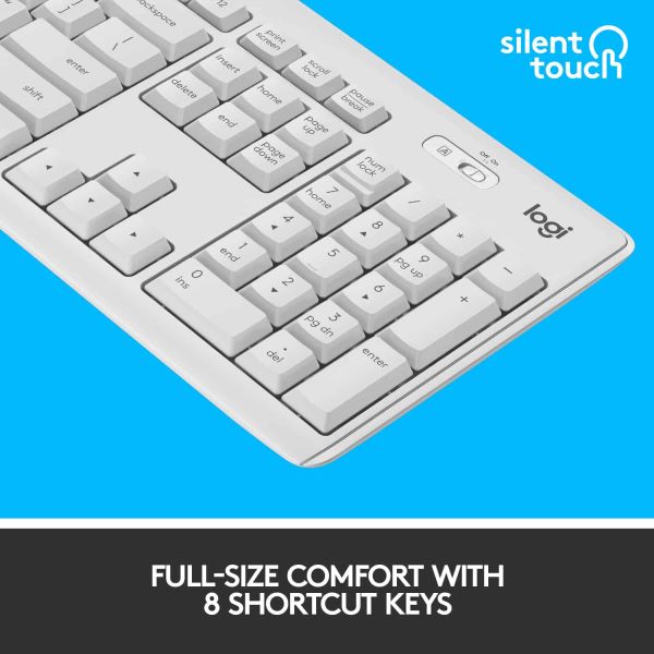 Logitech MK295 Silent Wireless Combo toetsenbord Inclusief muis RF Draadloos QWERTY Engels Wit (920-009824)