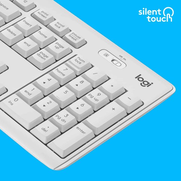 Logitech MK295 Silent Wireless Combo toetsenbord Inclusief muis RF Draadloos QWERTY Engels Wit (920-009824)