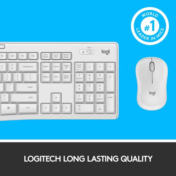 Logitech MK295 Silent Wireless Combo toetsenbord Inclusief muis RF Draadloos QWERTY Engels Wit (920-009824)