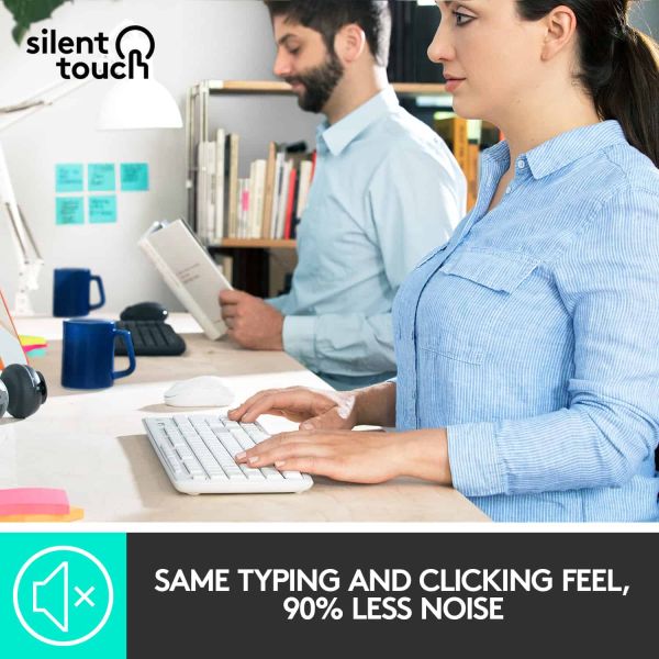 Logitech MK295 Silent Wireless Combo toetsenbord Inclusief muis RF Draadloos QWERTY Engels Wit (920-009824)