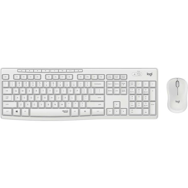 Logitech MK295 Silent Wireless Combo toetsenbord Inclusief muis RF Draadloos QWERTY Scandinavisch Wit (920-009830)