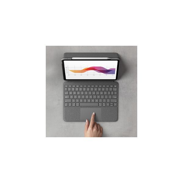 Logitech Folio Touch Grijs Smart Connector QWERTY UK International (920-009968)
