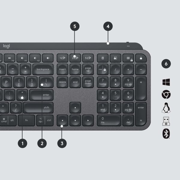 Logitech Mx Keys For Business toetsenbord Bluetooth Zwitsers Grafiet (920-010246)