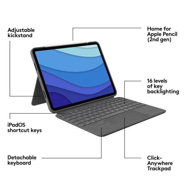Logitech Combo Touch for iPad Pro 11-inch (1st, 2nd, and 3rd generation) (920-010255)