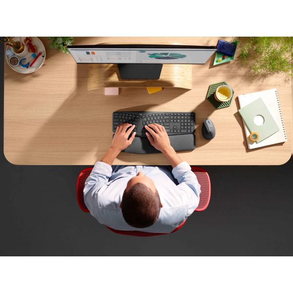 Logitech K860 for Business toetsenbord Bluetooth Scandinavisch Grafiet (920-010348)