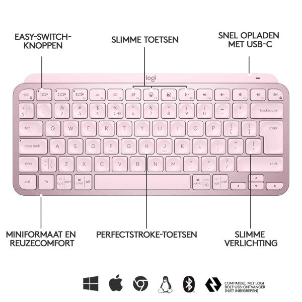 Logitech MX Keys Mini Minimalist Wireless Illuminated Keyboard (920-010487)