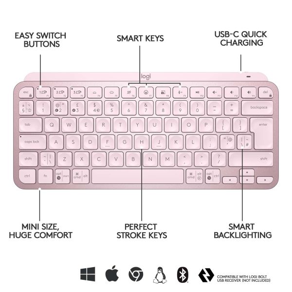 Logitech MX Keys Mini Minimalist Wireless Illuminated Keyboard (920-010487)